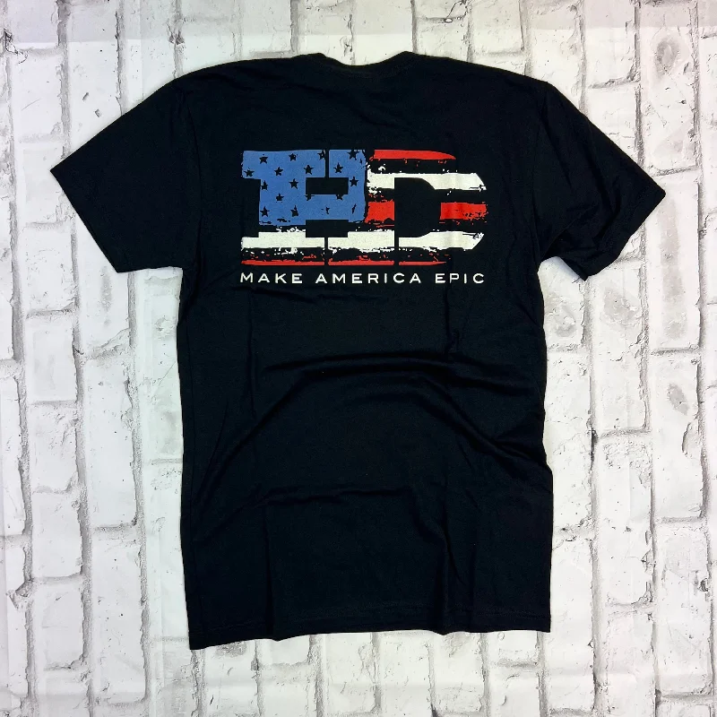 Hammer Down "Make America Epic" Short Sleeve T-shirt - Black Oversized T-Shirt Spandex breathable