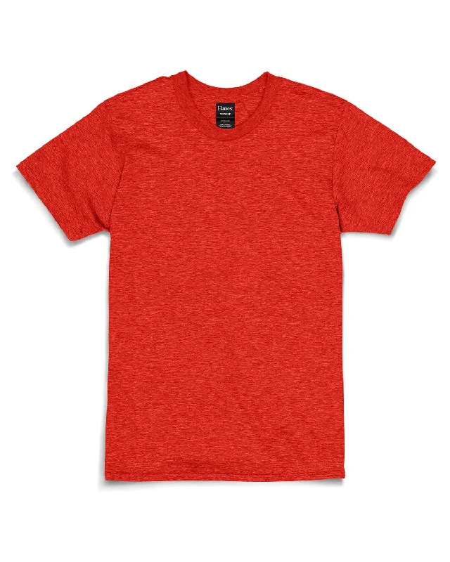 Hanes Combed Cotton T-Shirt | Poppy Heather Chenille Blend Fleece Blend Nylon Blend