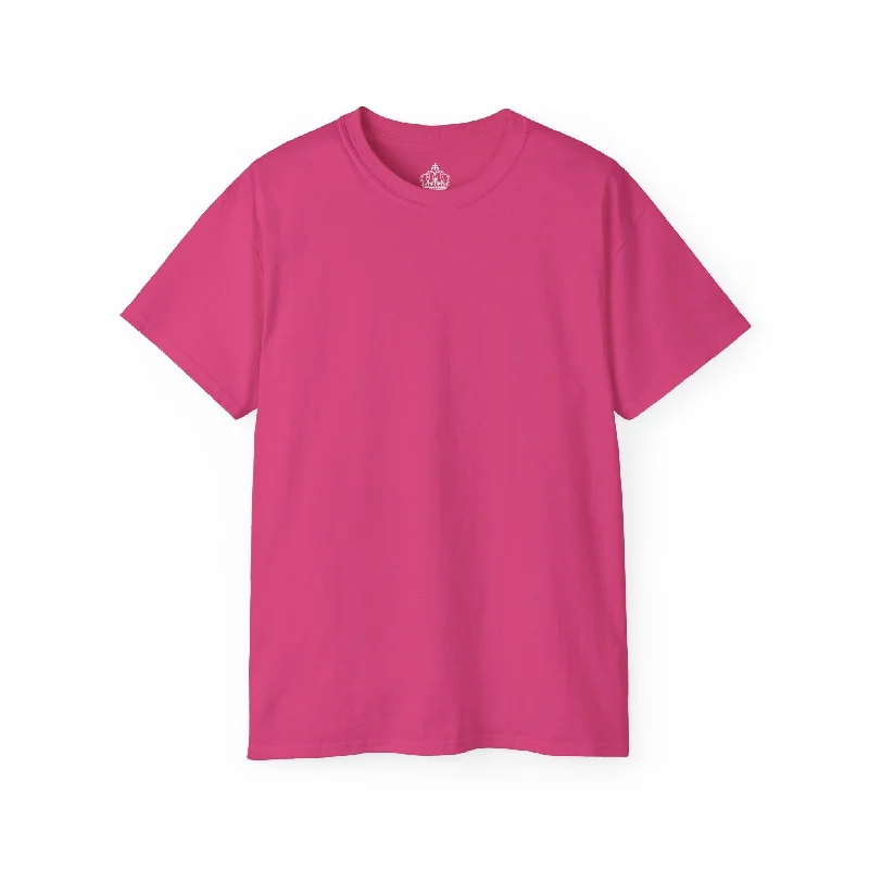 Heliconia Pink Unisex Ultra Cotton Tee Silk Blend Satin Velvet