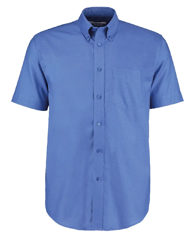 Italian Blue - Workplace Oxford shirt short-sleeved (classic fit) Lace Blend Ribbed Blend Corduroy Blend