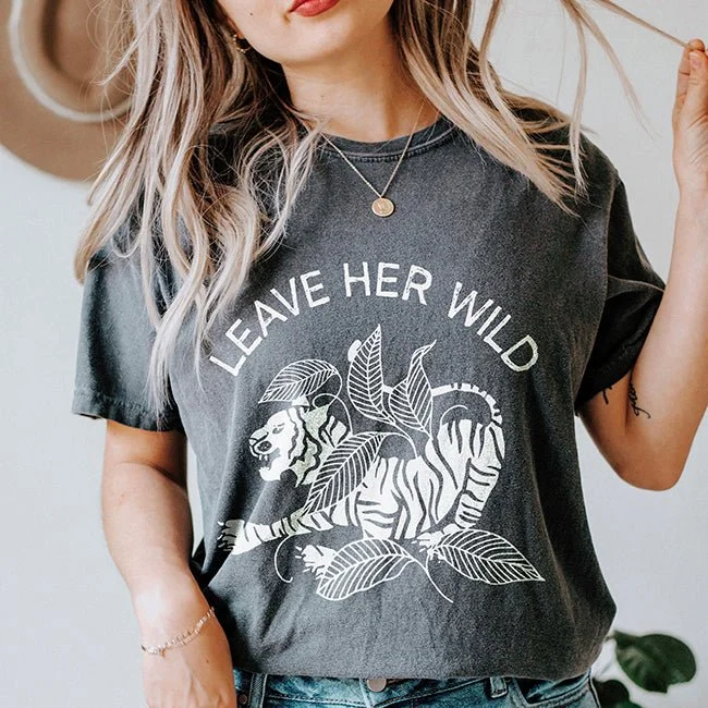 Leave Her Wild Heavyweight Tee Cozy Warm Stylish