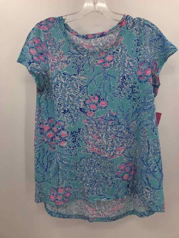 Pre-Owned Lilly Pulitzer Blue Size XS T-shirt Cotton Fabric Linen Fabric Terry Fabric