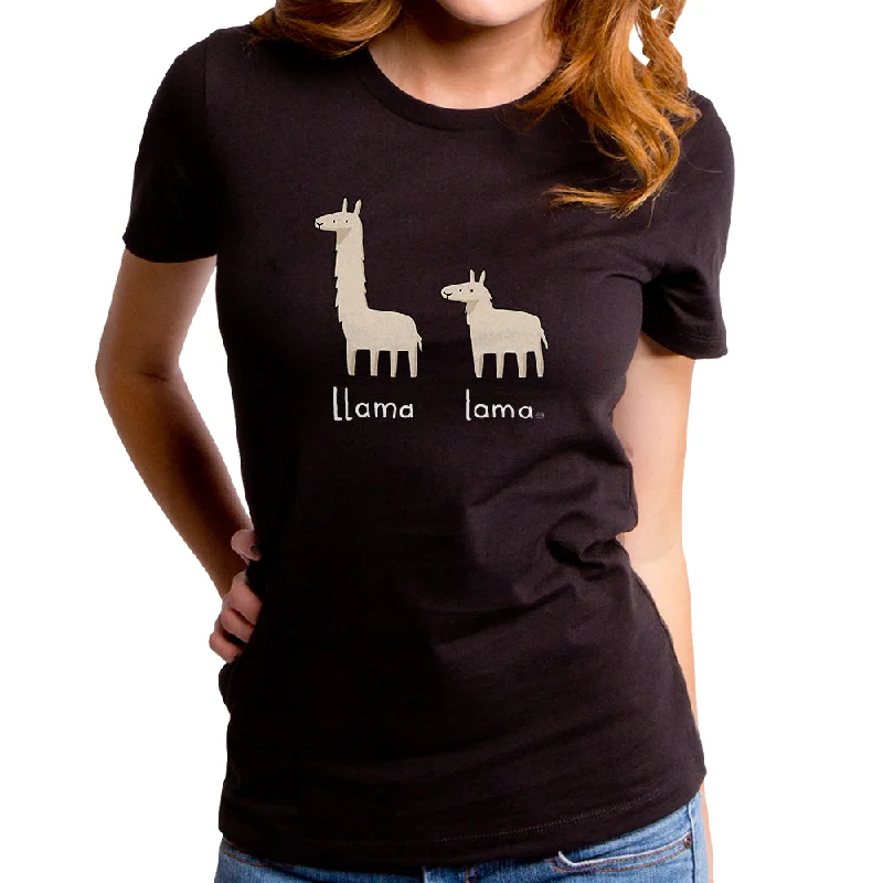 Llama Women's T-Shirt Embroidered Appliqued Beaded