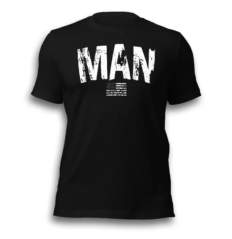 MAN BLACK UNISEX T-SHIRT Chenille Brocade Lace