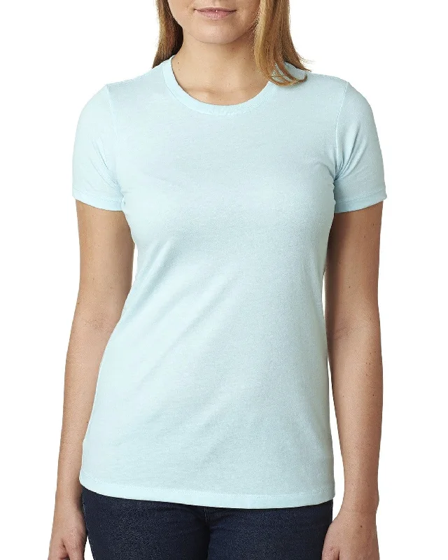 Next Level Ladies CVC Crew Tee | Ice Blue Mesh Blend Leather Blend Suede Blend