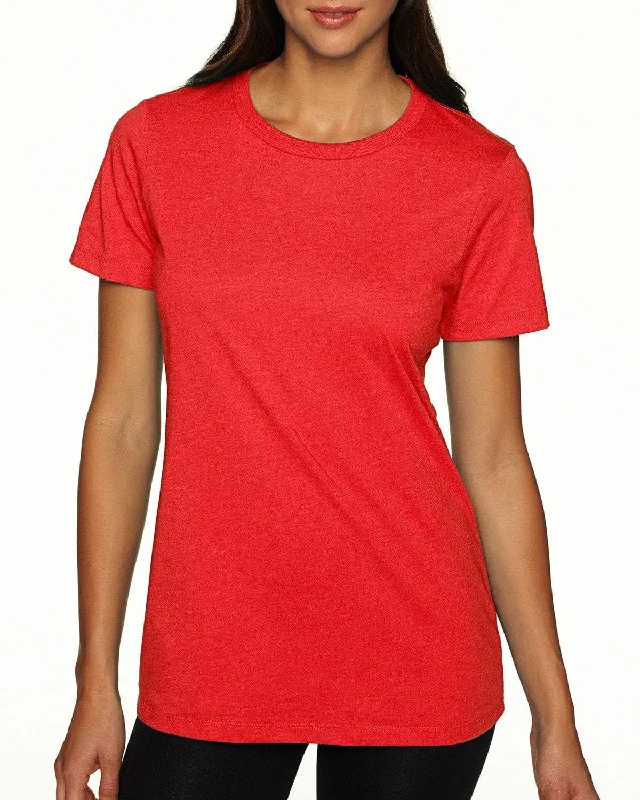 Next Level Ladies CVC Crew Tee | Red Satin Blend Silk Blend Wool Blend