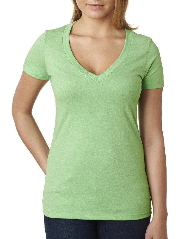 Next Level Ladies CVC Deep V-Neck Tee | Apple Green Elasticated Padded Insulated