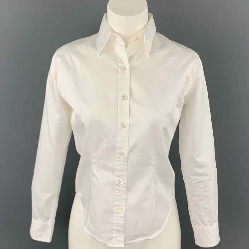 PAUL HARNDEN Size S White Cotton Button Up Shirt Basic T-Shirt Crew Neck Short Sleeve