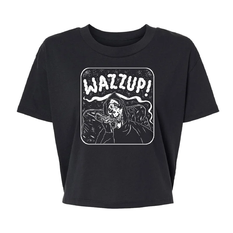 Wazzup - Alternative Women's Crop Tee Ribbed T-Shirt High Neck Heavyweight