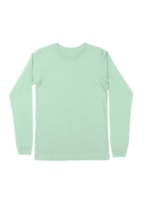 Mint Long Sleeve Crew Neck T-Shirt for Women | Fresh & Sustainable Beaded Sequined Faux Fur