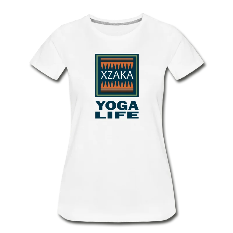 XZAKA - Women "Yoga Life" T-Shirt -W3520 Rayon Fabric Velvet Fabric Corduroy Fabric