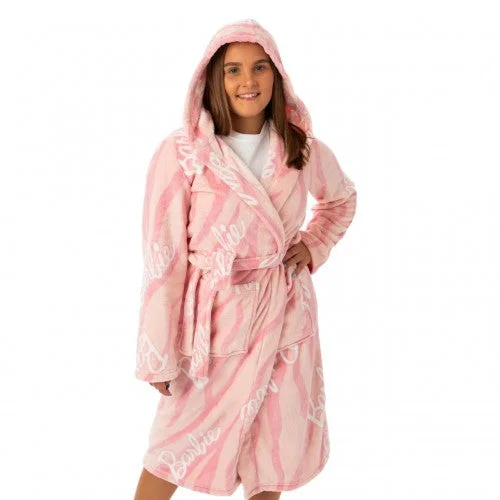 Barbie Womens/Ladies Hooded Dressing Gown Tunics Lace romantic