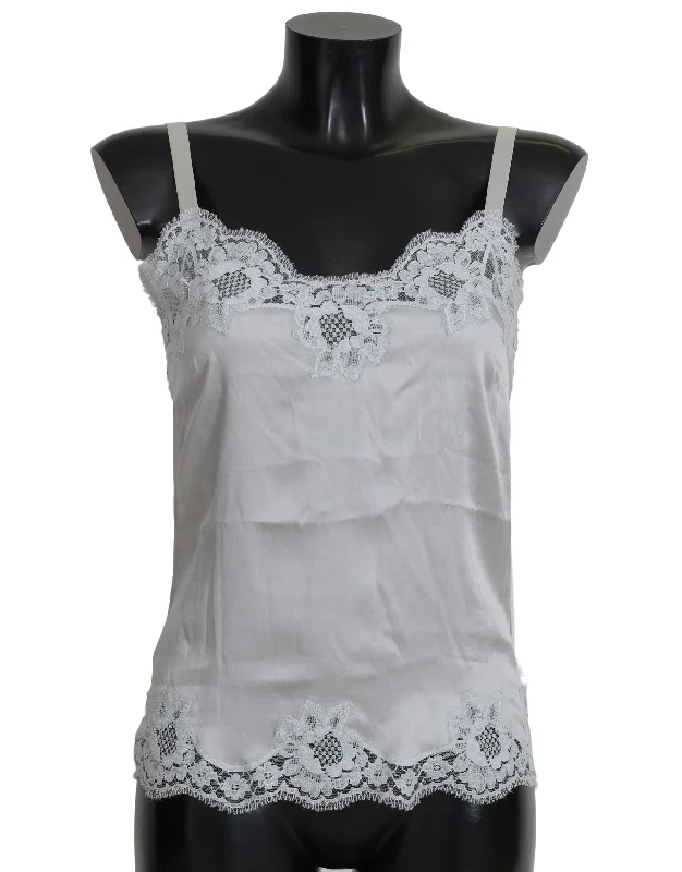 Dolce & Gabbana Silk Stretch Floral Lace Chemise Dress Elegant Long Evening