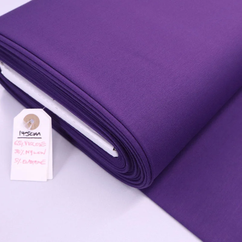 Dressmaking Viscose Elastane - Ponte Roma - Chocolate Bar Purple Tunics Canvas sturdy