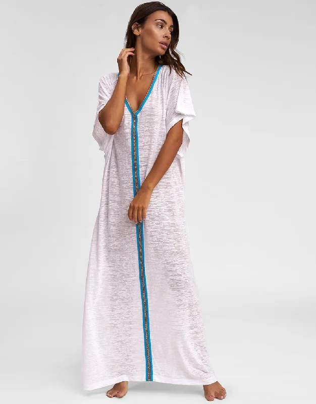 Inca Abaya Dress - White Tunics Sophisticated sleek