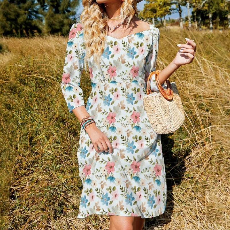 Sweetheart Knot Flare Dress Tunics Sophisticated sleek