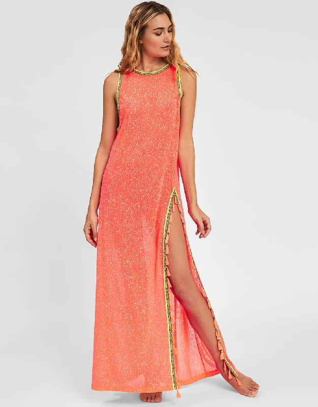 Tassel Slit Dress - Watermelon Tunics Seasonal trendy