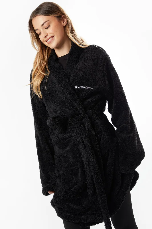 Trinity Dressing Gown - Black Tunics Sophisticated sleek