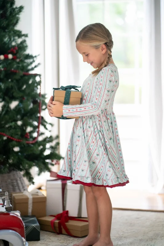 Vintage Christmas - Girls Twirl Dress Tunics Summer linen